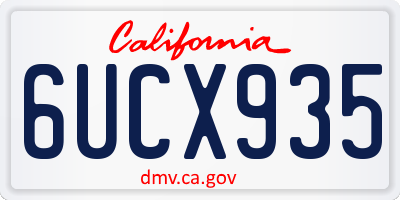 CA license plate 6UCX935