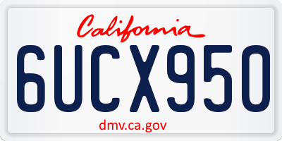 CA license plate 6UCX950