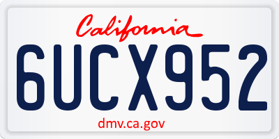 CA license plate 6UCX952