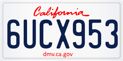 CA license plate 6UCX953