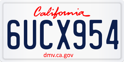 CA license plate 6UCX954
