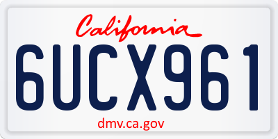CA license plate 6UCX961