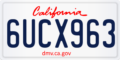 CA license plate 6UCX963