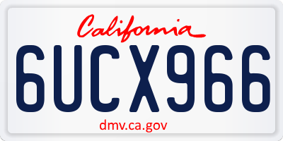 CA license plate 6UCX966