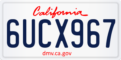 CA license plate 6UCX967