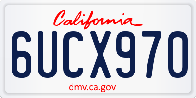 CA license plate 6UCX970