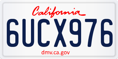 CA license plate 6UCX976