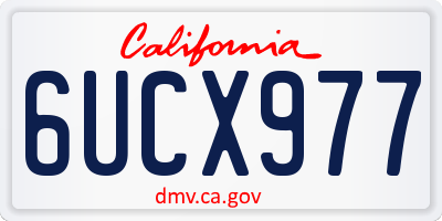CA license plate 6UCX977