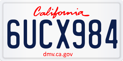 CA license plate 6UCX984