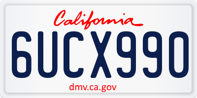 CA license plate 6UCX990