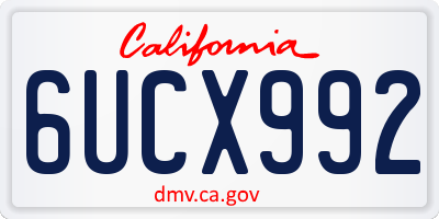 CA license plate 6UCX992