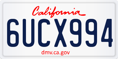 CA license plate 6UCX994