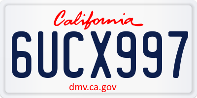 CA license plate 6UCX997