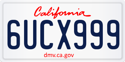CA license plate 6UCX999