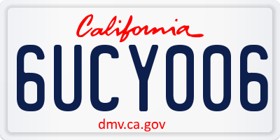 CA license plate 6UCY006