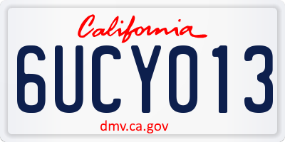 CA license plate 6UCY013