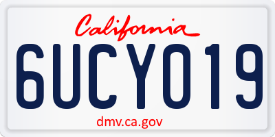CA license plate 6UCY019