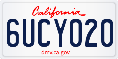 CA license plate 6UCY020