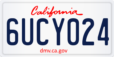 CA license plate 6UCY024