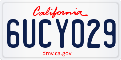 CA license plate 6UCY029