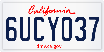 CA license plate 6UCY037