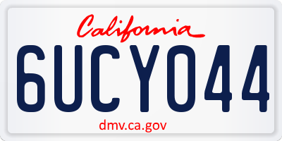 CA license plate 6UCY044