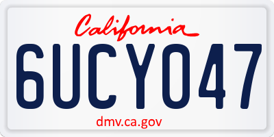 CA license plate 6UCY047