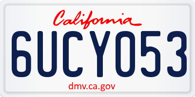 CA license plate 6UCY053