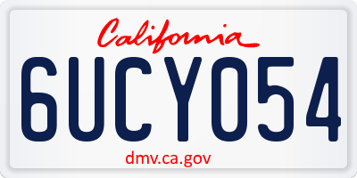 CA license plate 6UCY054