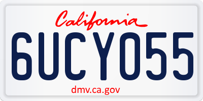 CA license plate 6UCY055