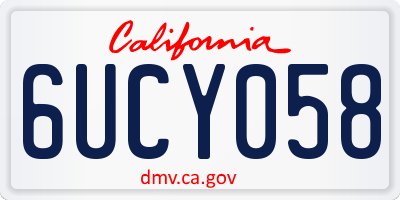 CA license plate 6UCY058