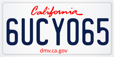 CA license plate 6UCY065