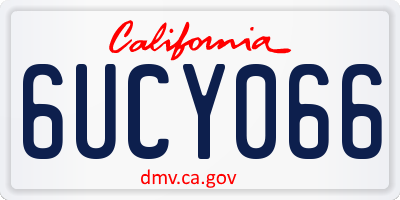 CA license plate 6UCY066
