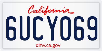 CA license plate 6UCY069