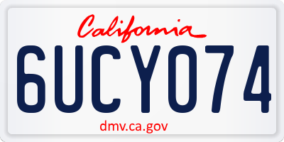 CA license plate 6UCY074