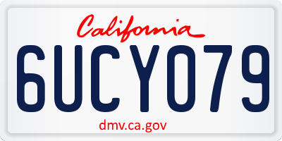 CA license plate 6UCY079