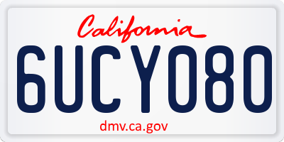 CA license plate 6UCY080