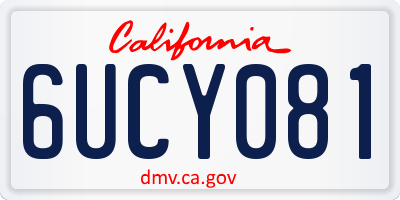 CA license plate 6UCY081