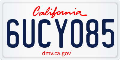 CA license plate 6UCY085