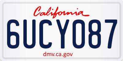 CA license plate 6UCY087