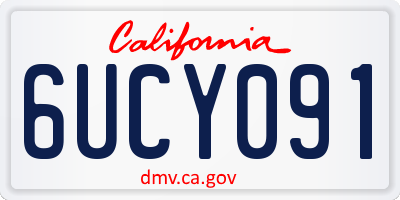 CA license plate 6UCY091