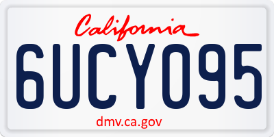 CA license plate 6UCY095