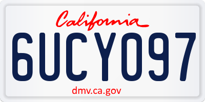 CA license plate 6UCY097