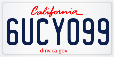 CA license plate 6UCY099