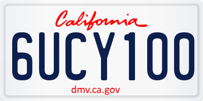 CA license plate 6UCY100