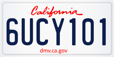 CA license plate 6UCY101