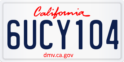 CA license plate 6UCY104