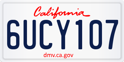 CA license plate 6UCY107