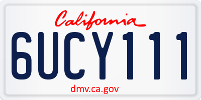 CA license plate 6UCY111
