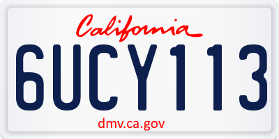 CA license plate 6UCY113